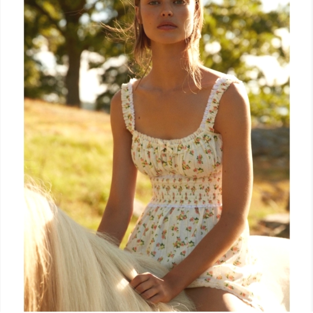For Love and Lemons  Pointelle Lola Mini Dress 🍋 🌸